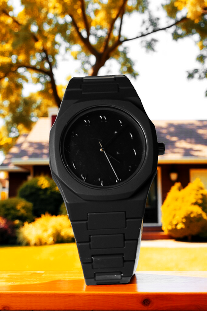 Men’s Matte Black Minimalist Wristwatch