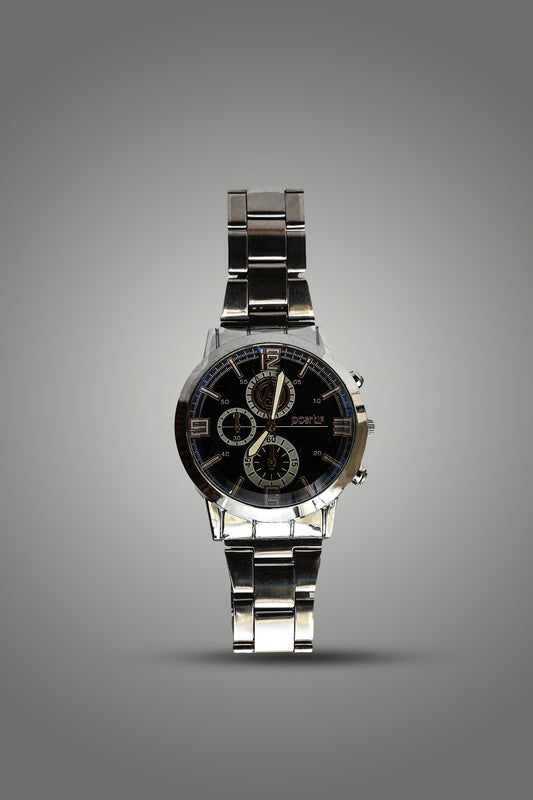 Men's Quartz Watch with Silver Metal Strap